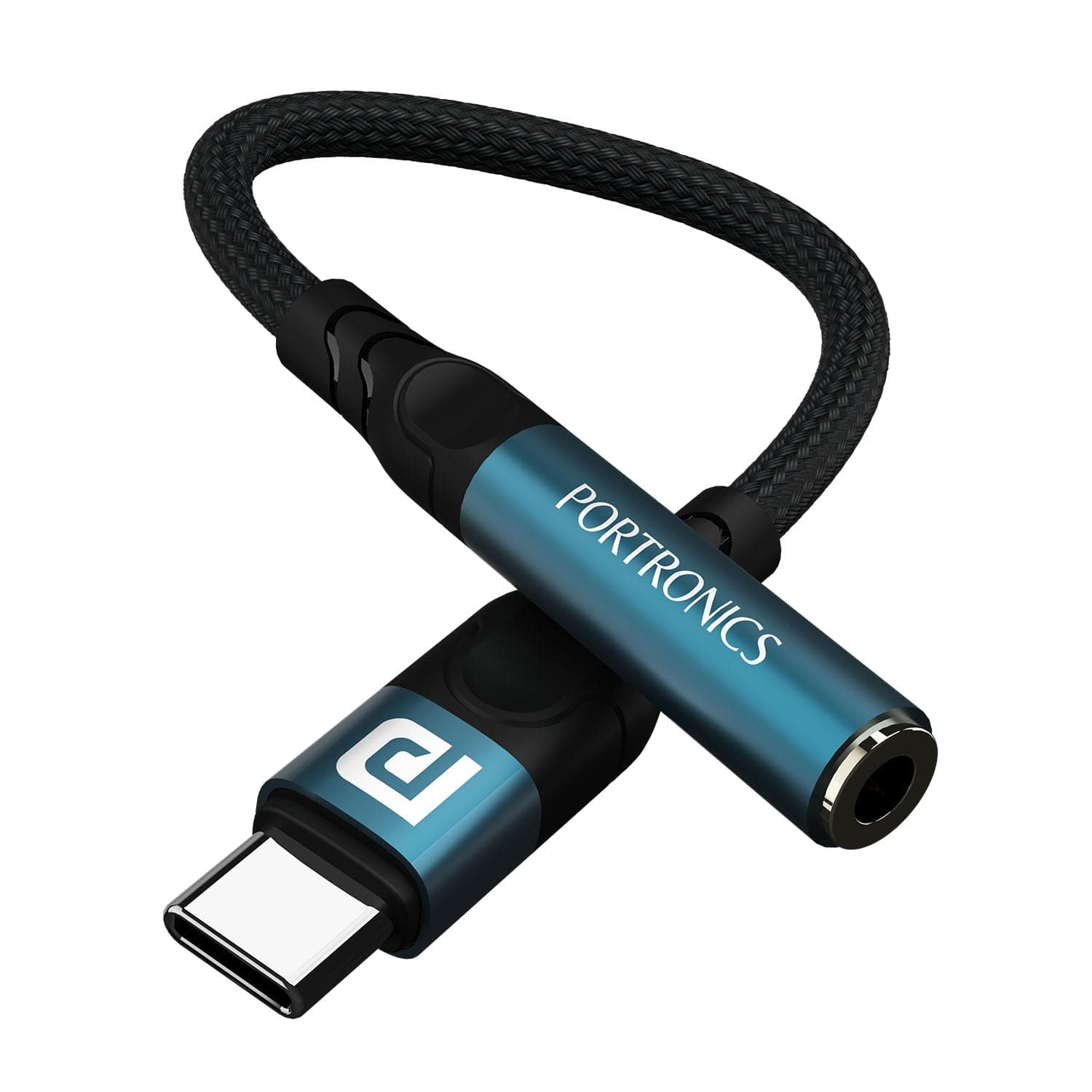 Portronics iKonnect C Pro Type-C to 3.5mm Jack Adapter: Built-in DAC Chip &amp; Braided Cable for iPhone 15, Samsung S23 &amp; More