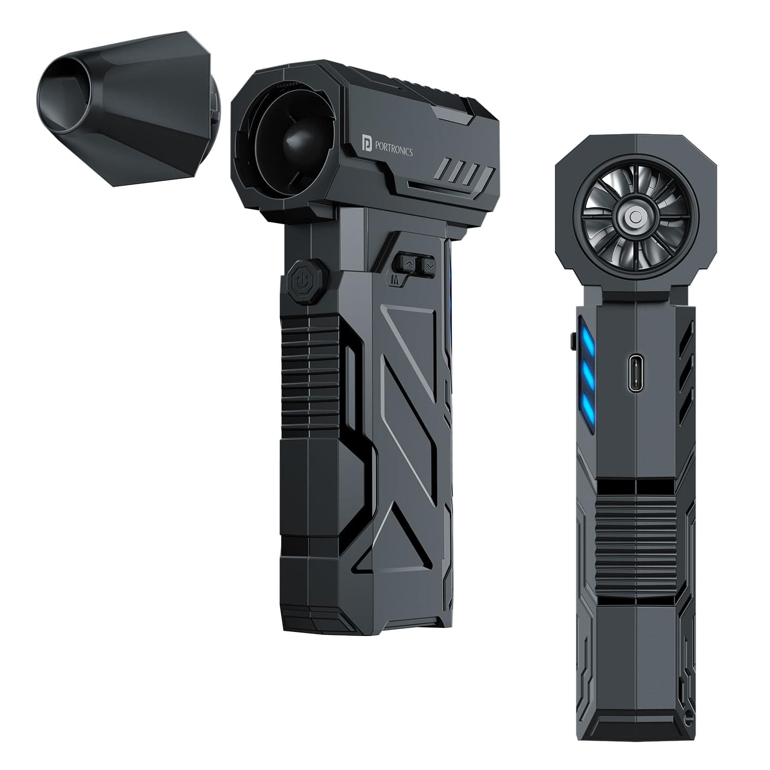 Portronics Tornado High-Speed Air Duster Review: 130,000 RPM Brushless Motor &amp; 3-Speed Control for Tech Cleaning (Black)