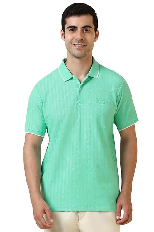 Allen Solly Men’s Regular Fit Polo T-Shirt: Premium Cotton Blend Half Sleeve Casual Wear | Smart Collared Neck Tee