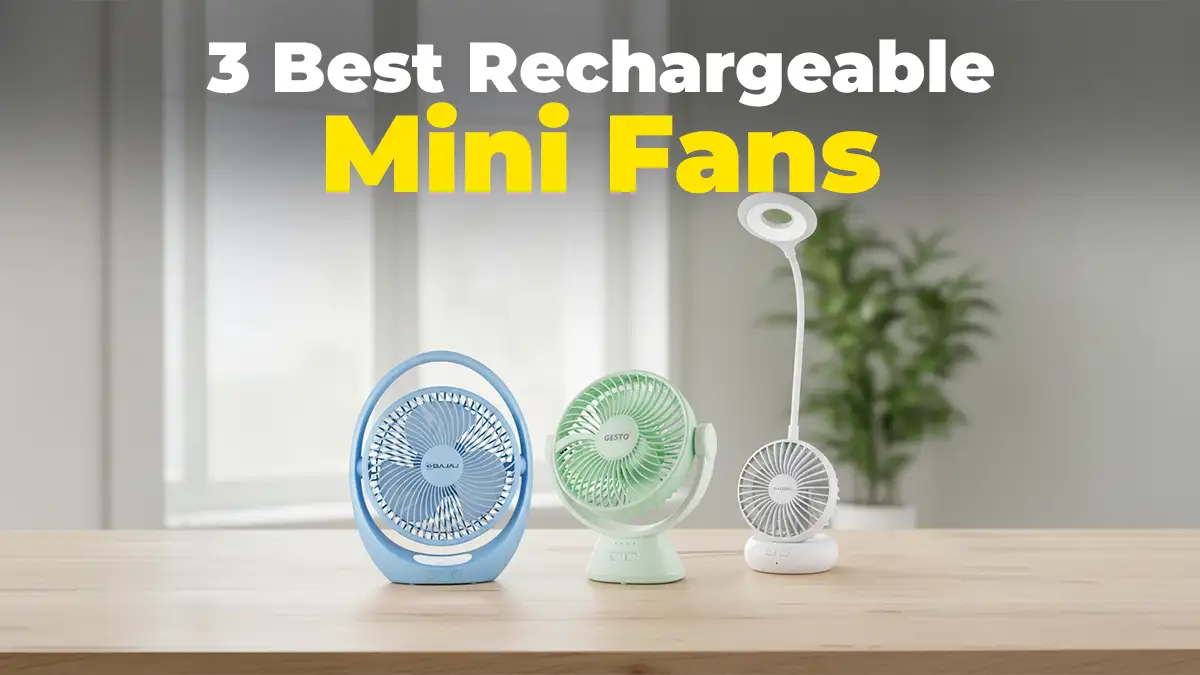 3 Best Rechargeable Mini Fans with LED Light (2026) – Stay Cool During Power Cuts!