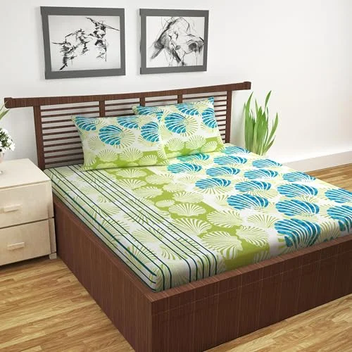 Divine Casa 144 TC cotton bedsheet double bed with pillow covers India