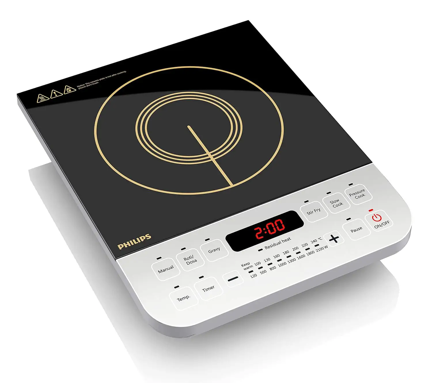 Philips HD4928 2100W ISI certified induction cooktop touch panel India